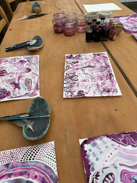 Sip & Scribble - botanical ink making and painting workshop